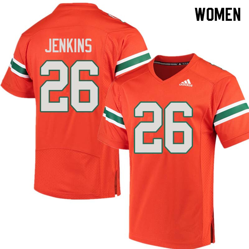 Women Miami Hurricanes #26 Rayshawn Jenkins College Football Jerseys Sale-Orange